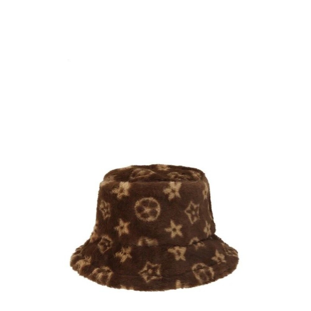 Geometric Pattern Fur Bucket Hat - Picture 2 of 5